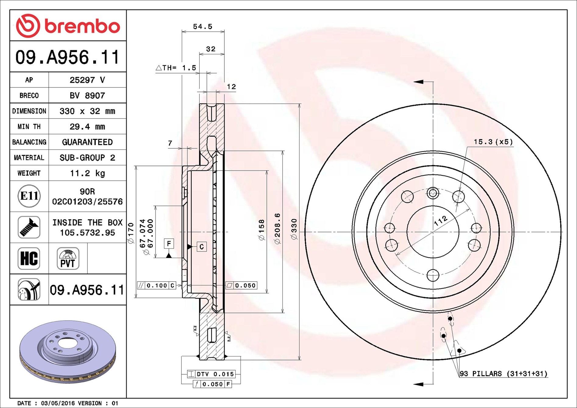 BREMBO Piduriketas 09.A956.11