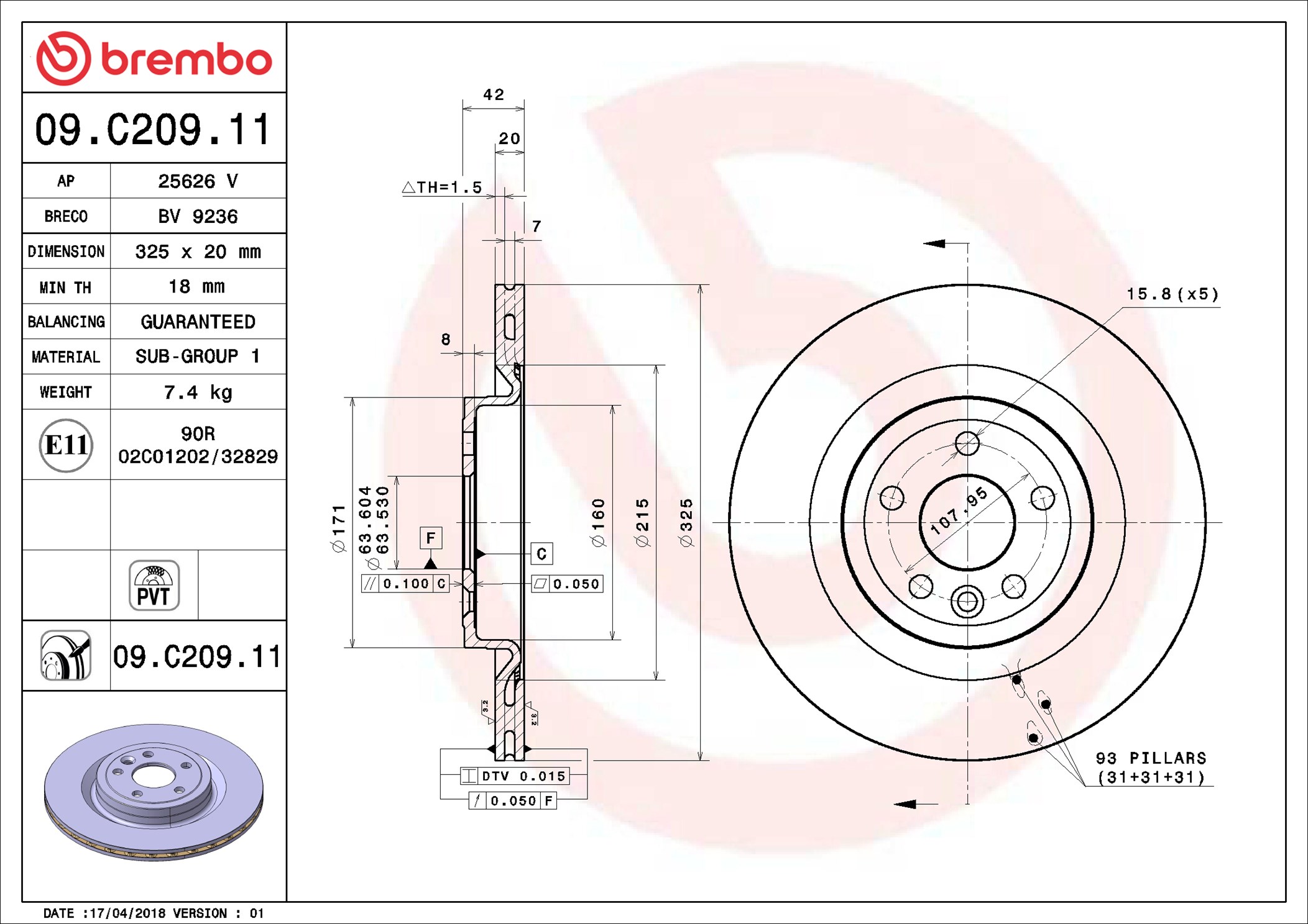 BREMBO Piduriketas 09.C209.11
