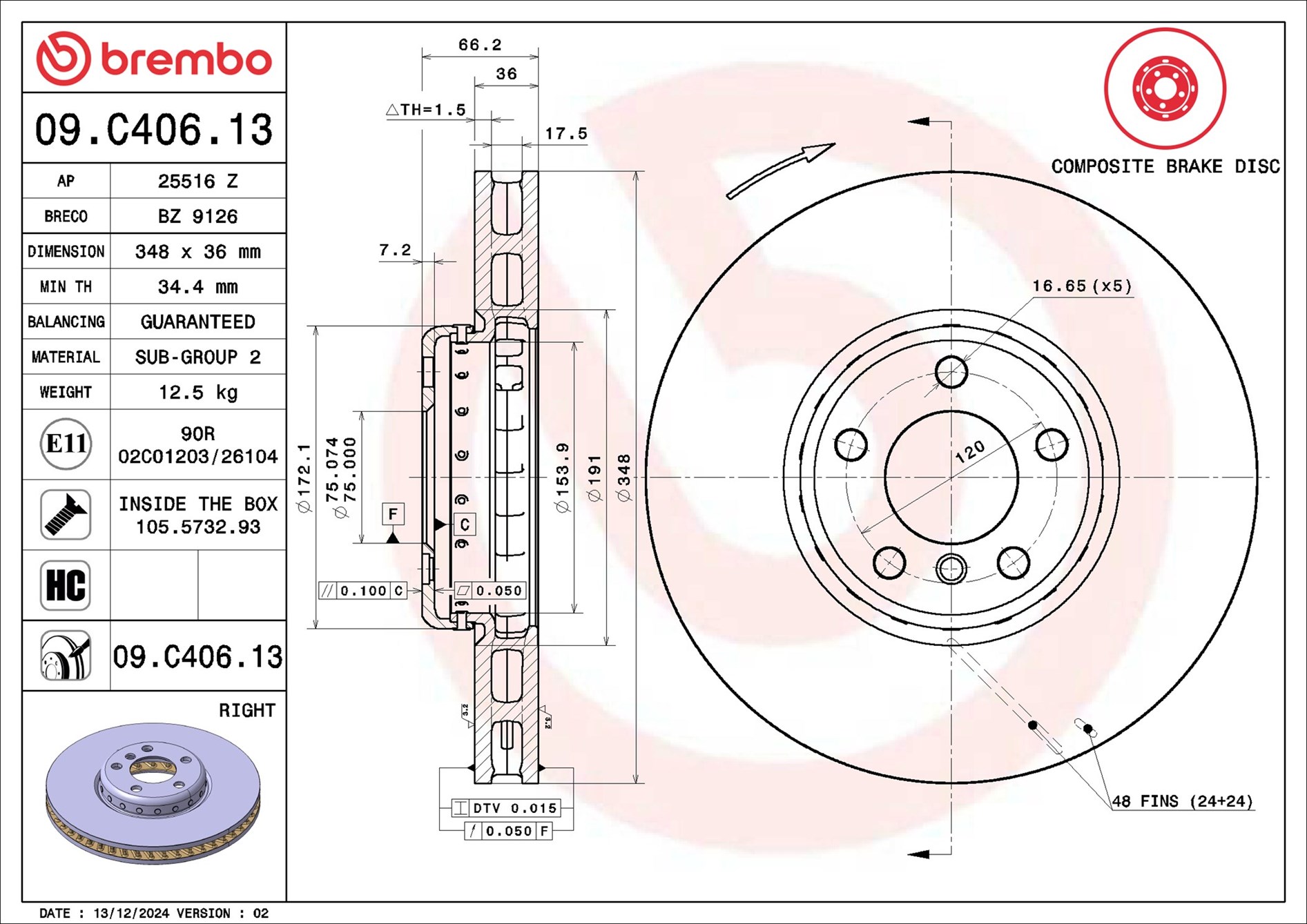 BREMBO Piduriketas 09.C406.13