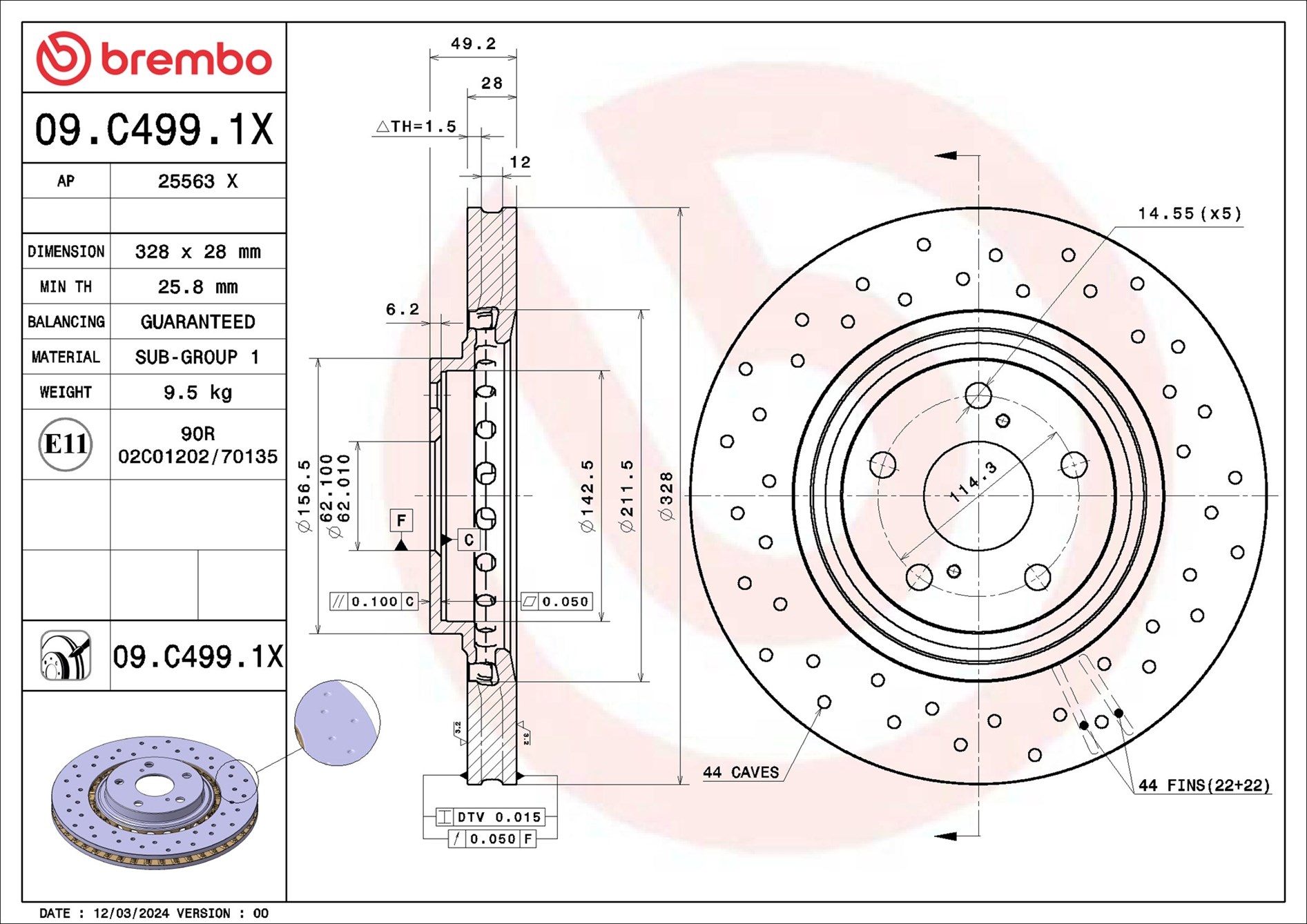 BREMBO Jarrulevy 09.C499.1X