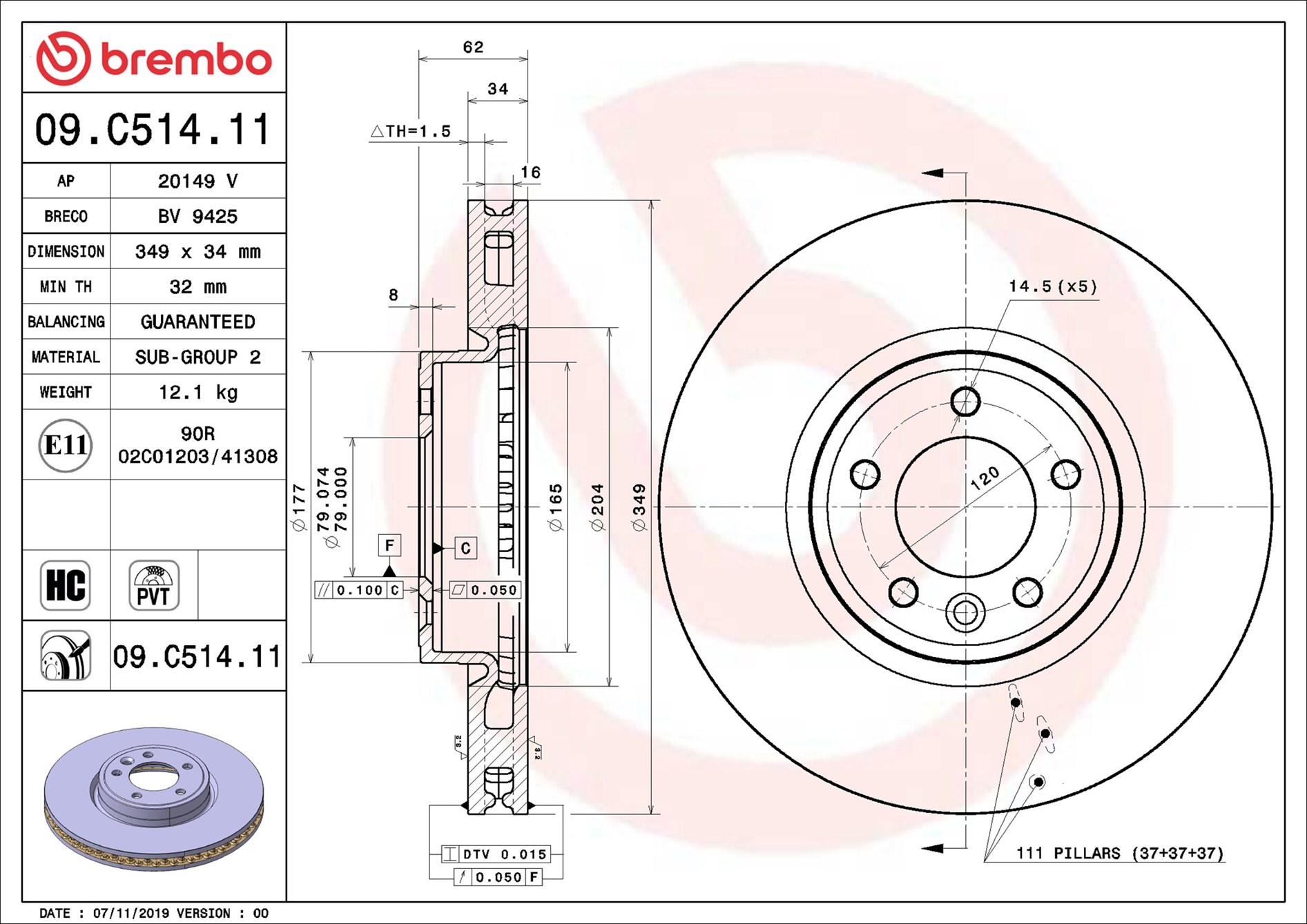 BREMBO Piduriketas 09.C514.11