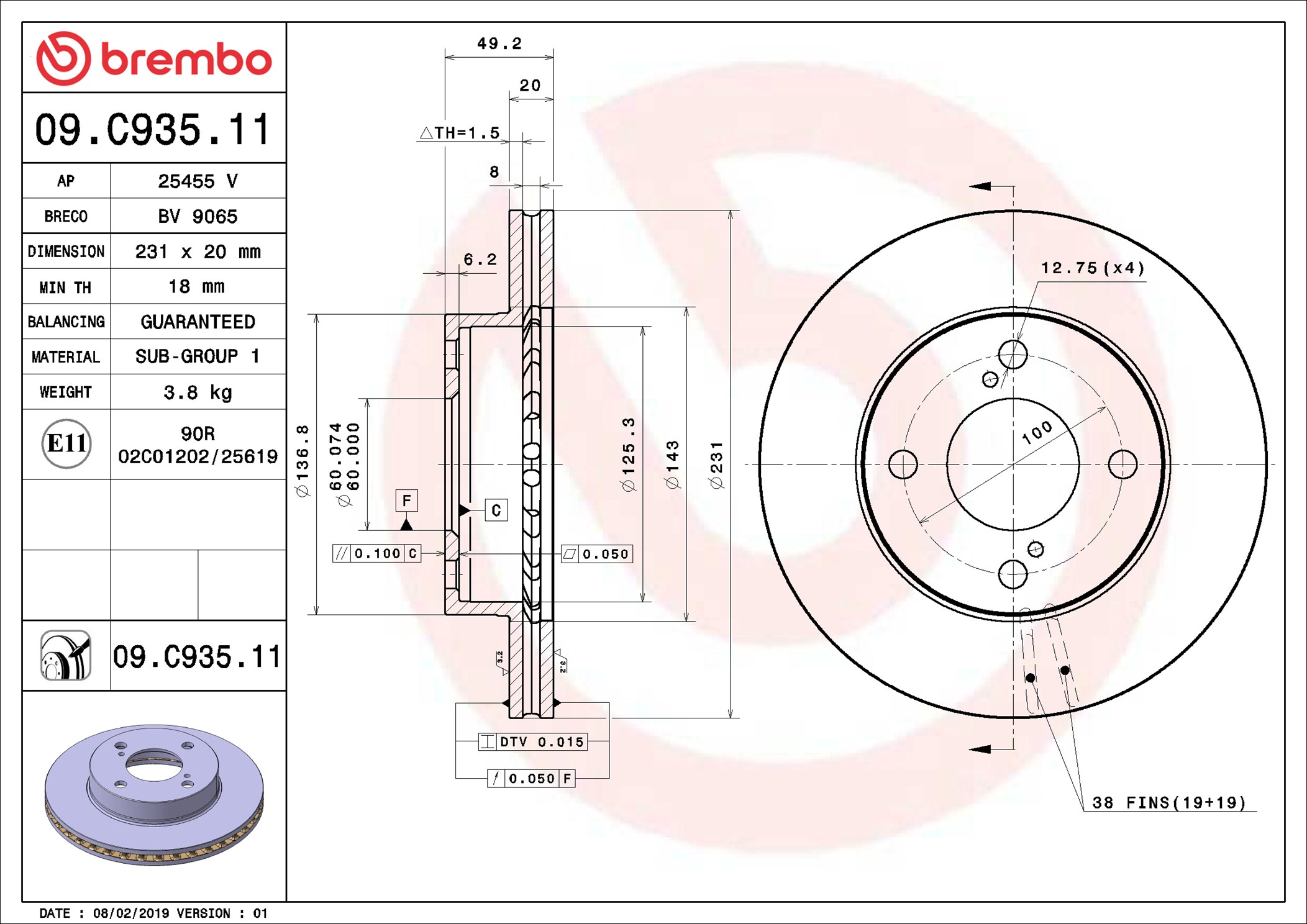 BREMBO Piduriketas 09.C935.11