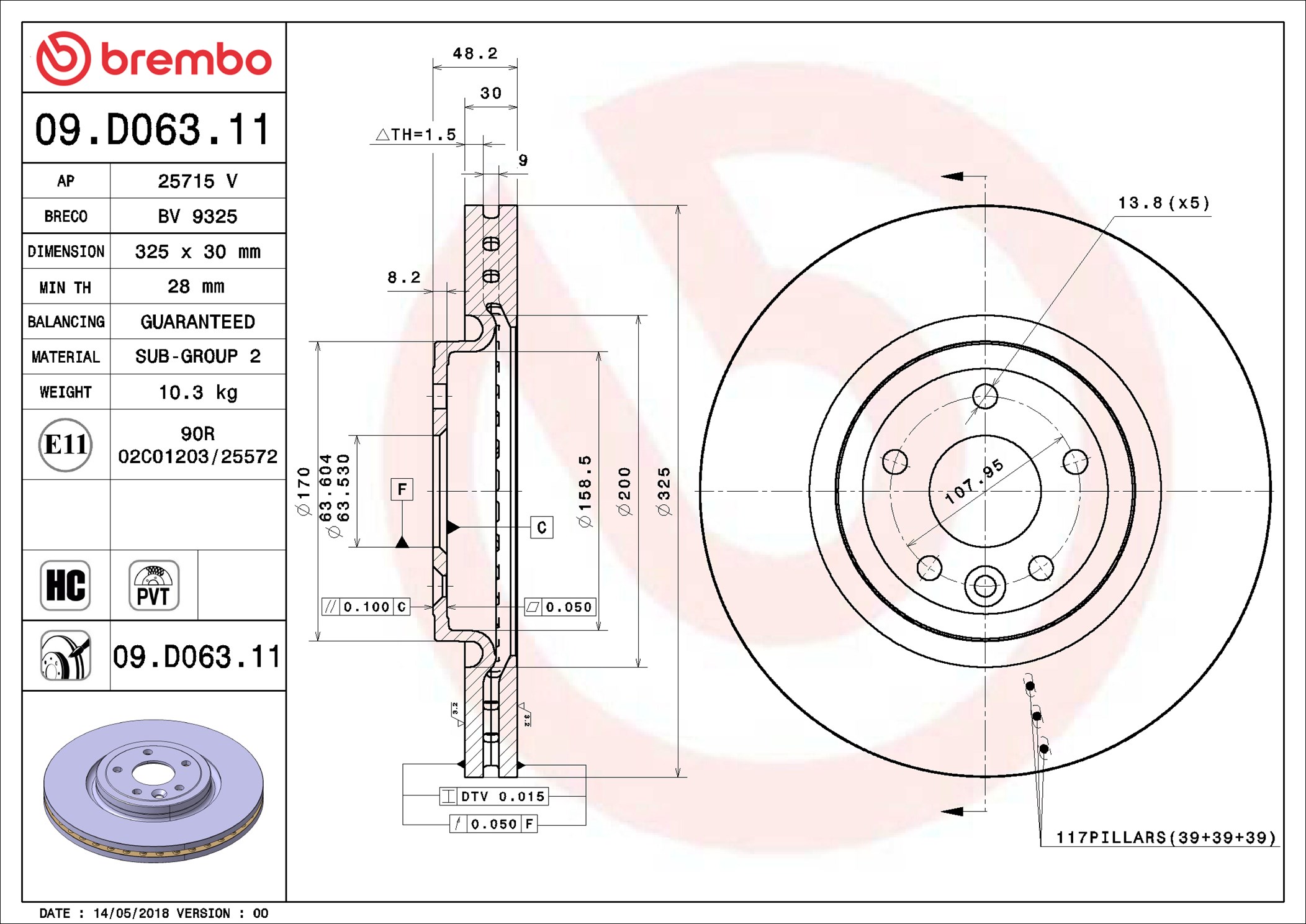BREMBO Piduriketas 09.D063.11