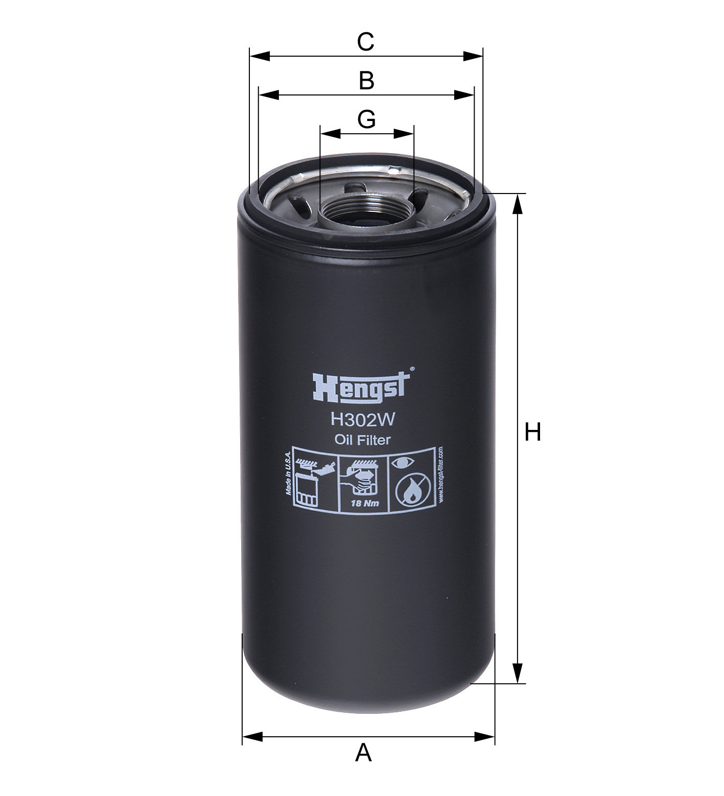 HENGST FILTER Filtr oleju H302W