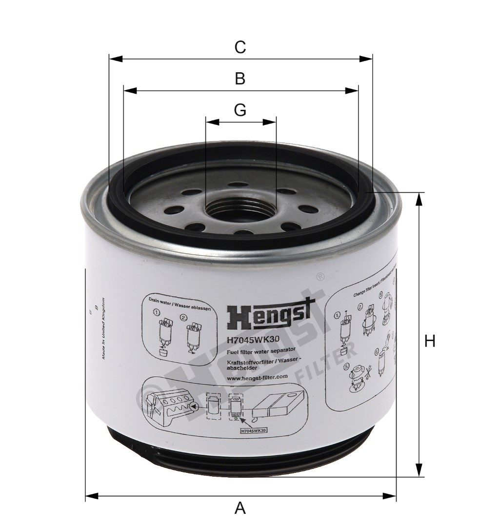 HENGST FILTER Kütusefilter H7045WK30