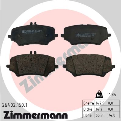 ZIMMERMANN Piduriklotside komplekt, ketaspidur 26402.150.1