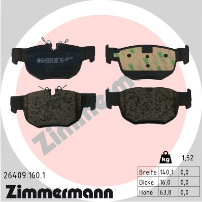 ZIMMERMANN Piduriklotside komplekt, ketaspidur 26409.160.1