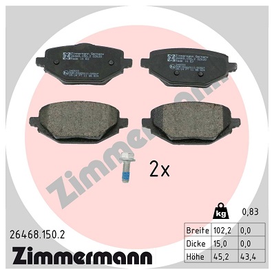 ZIMMERMANN Piduriklotside komplekt, ketaspidur 26468.150.2