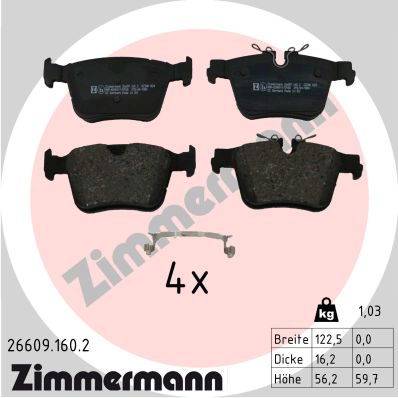 ZIMMERMANN Piduriklotside komplekt, ketaspidur 26609.160.2