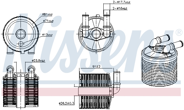 NISSENS Õliradiaator, automaatkast 91506