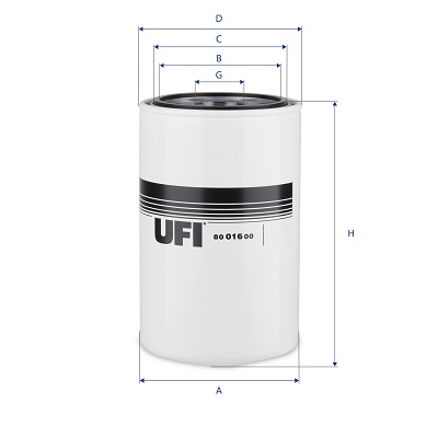 UFI Filtr hydrauliczny, układ kierowniczy 80.016.00