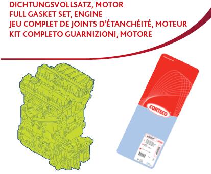 CORTECO Tihendite täiskomplekt, Mootor 430616P