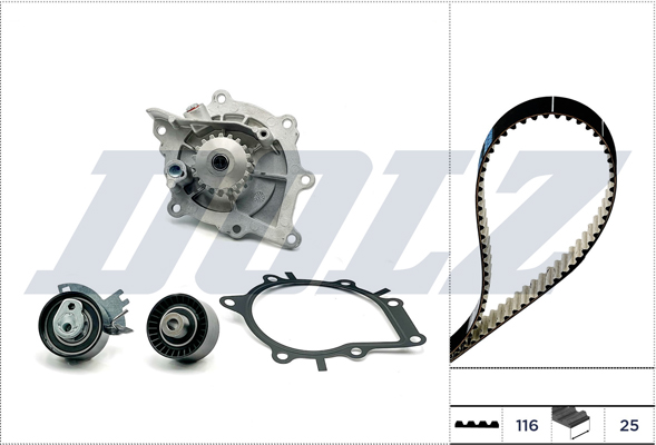DOLZ Vesipumppu + jakohihnasarja KD171