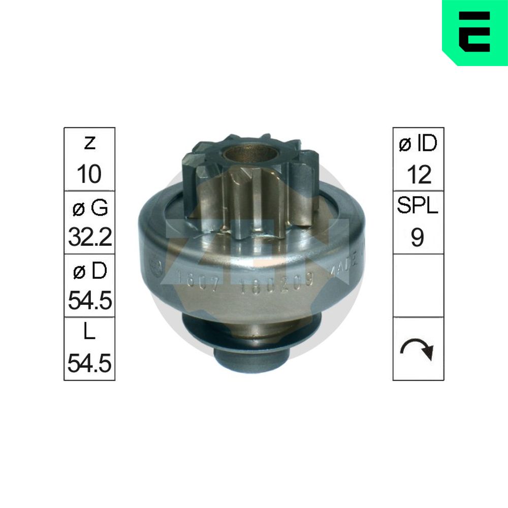 ERA Frihjulsväxel, startmotor ZN1607