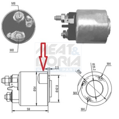 MEAT & DORIA solenoidinis jungiklis, starteris 46086