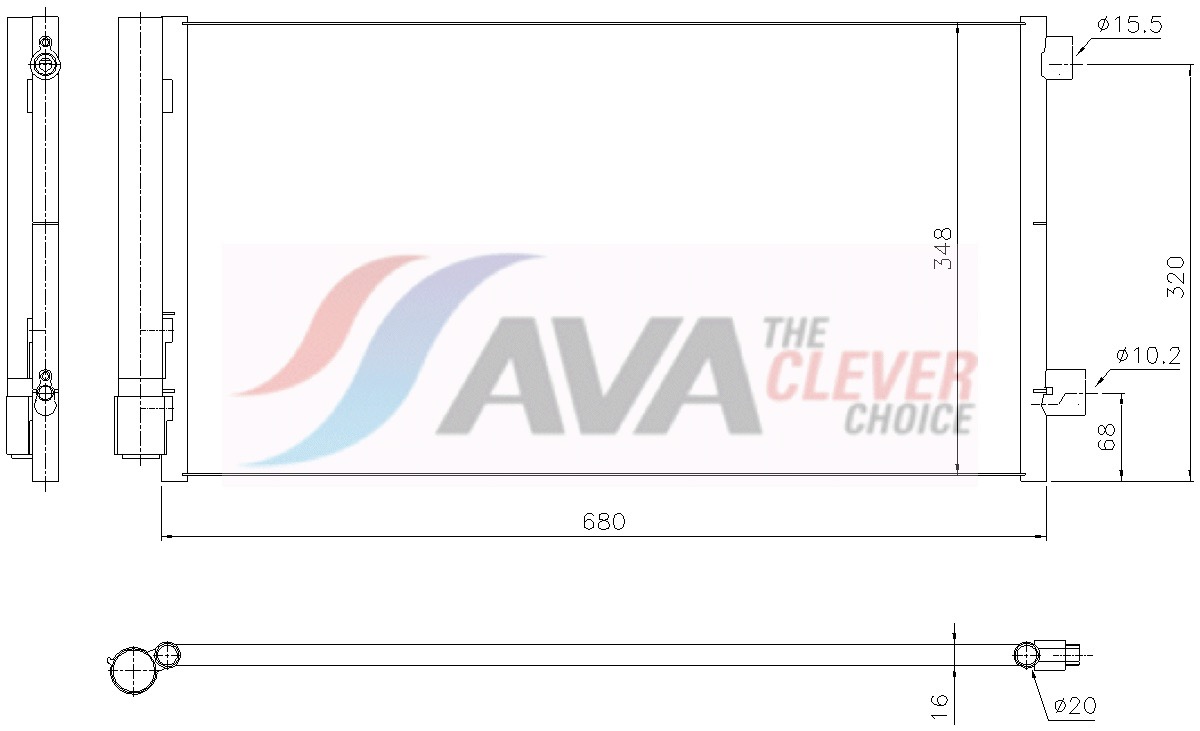 AVA QUALITY COOLING Lauhdutin, ilmastointilaite JE5097D