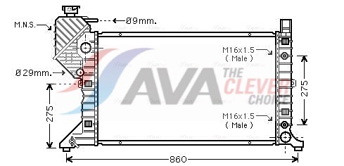 AVA QUALITY COOLING Jäähdytin,moottorin jäähdytys MSA2343