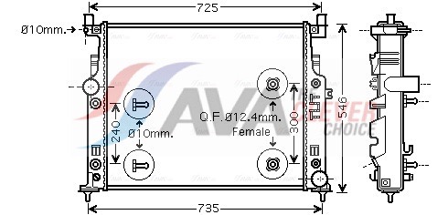 AVA QUALITY COOLING Jäähdytin,moottorin jäähdytys MSA2436
