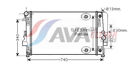 AVA QUALITY COOLING Jäähdytin,moottorin jäähdytys MSA2460