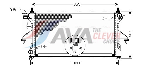 AVA QUALITY COOLING Radiaator,mootorijahutus PEA2304