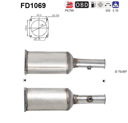 AS DPF kübemefilter FD1069