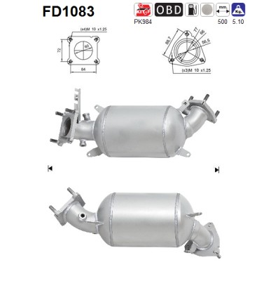 AS DPF kübemefilter FD1083