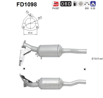 AS DPF kübemefilter FD1098