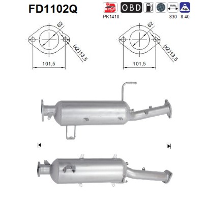 AS DPF kübemefilter FD1102Q