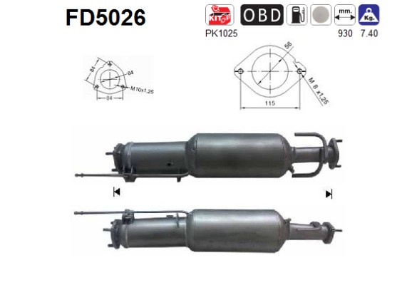 AS DPF kübemefilter FD5026