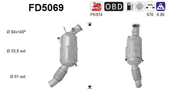 AS DPF kübemefilter FD5069