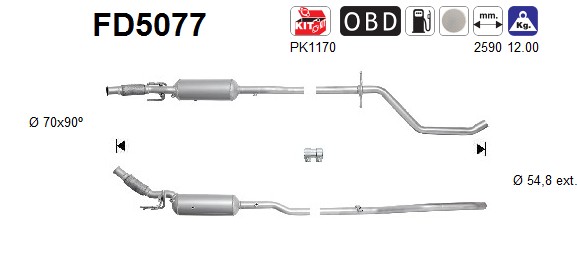 AS DPF kübemefilter FD5077