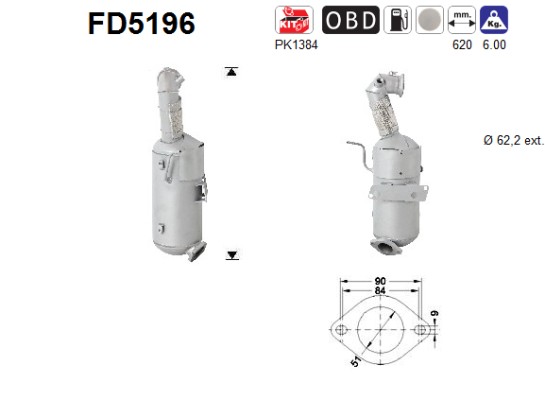 AS DPF kübemefilter FD5196