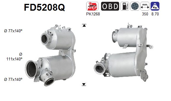 AS Noki-/hiukkassuodatin, korjaussarja FD5208Q