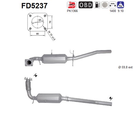 AS DPF kübemefilter FD5237