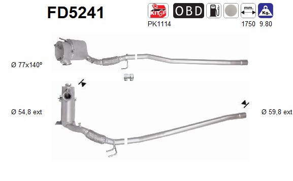 AS DPF kübemefilter FD5241