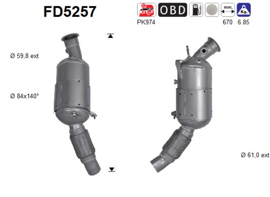 AS DPF kübemefilter FD5257