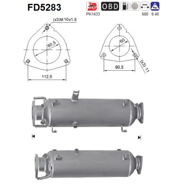 AS Sot-/partikelfilter, avgassystem FD5283
