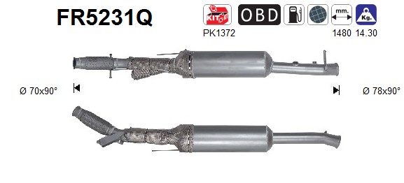AS DPF kübemefilter FR5231Q