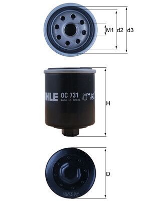 MAHLE Õlifilter OC 731