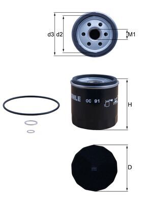 MAHLE Filtr oleju OC 91D