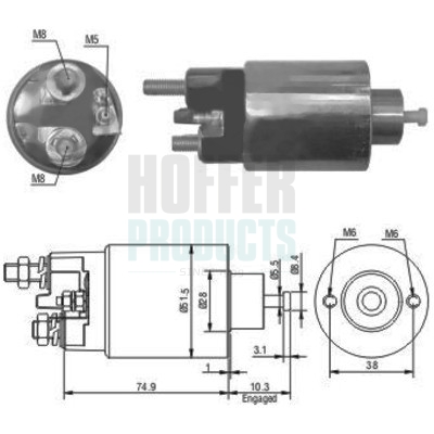 HOFFER Magnetlülitus,starter 46029