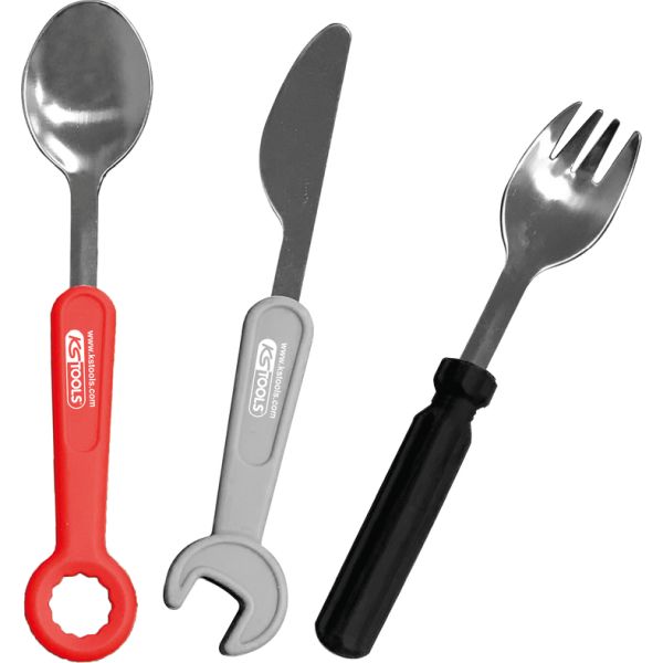 KS TOOLS Laste söögiriistade komplekt, 3 tk 100212