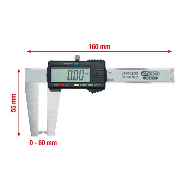 KS TOOLS Suwmiarka z noniuszem, zużycie tarczy hamulcowej 300.0540