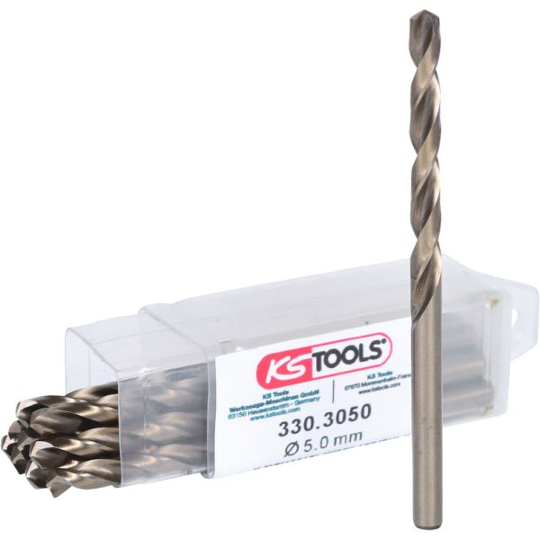 KS TOOLS HSS-G Co 5 keerdpuur, 10 tk, 5,0 mm 330.3050