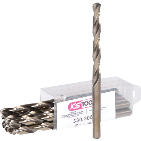 KS TOOLS HSS-G Co 5 spiraalpuurid, 5,5 mm (10 tk pakis) 330.3055