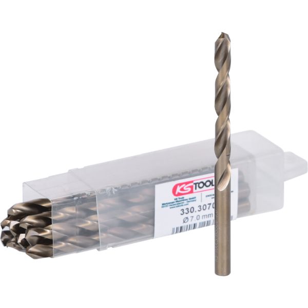 KS TOOLS HSS-G Co 5 spiraalpuur, 10 tk, 7,0 mm 330.3070