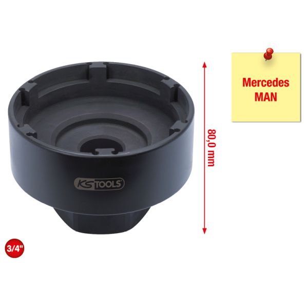 KS TOOLS 3/4" kuue tapiga soonmutrivõti Mercedes ja MAN veotelgedele 450.0169