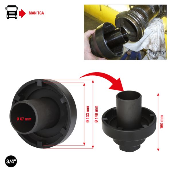 KS TOOLS 3/4" Soonmutrivõti juhttoruga, MAN TGA 450.0175