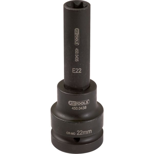 KS TOOLS 1" löökpadrun, Torx E, pikk, E22 450.0483