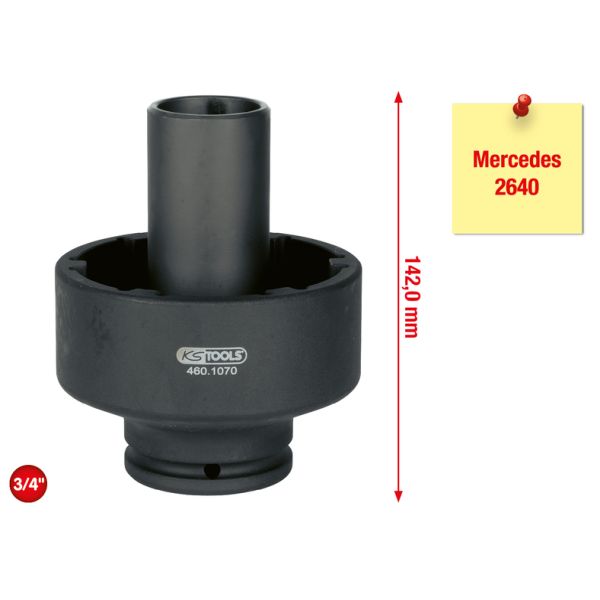 KS TOOLS 3/4" soonmuttervõti 6 tapiga Mercedesele, sisemine tihvti Ø 46 mm 460.1070